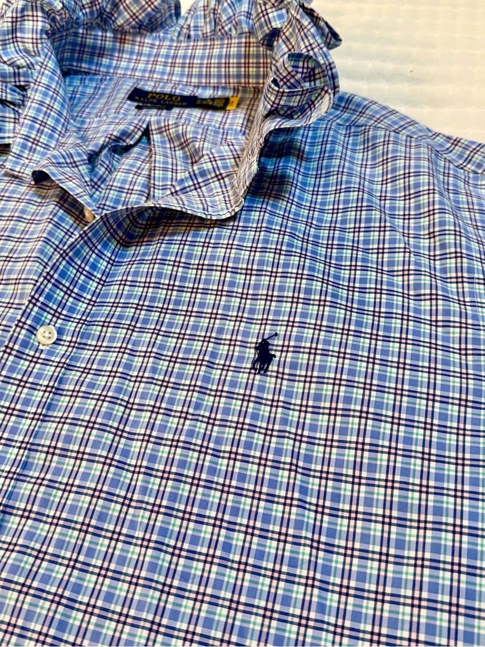 Ralph Lauren Blue Plaid Button-Down Shirt - Picture 5 of 7